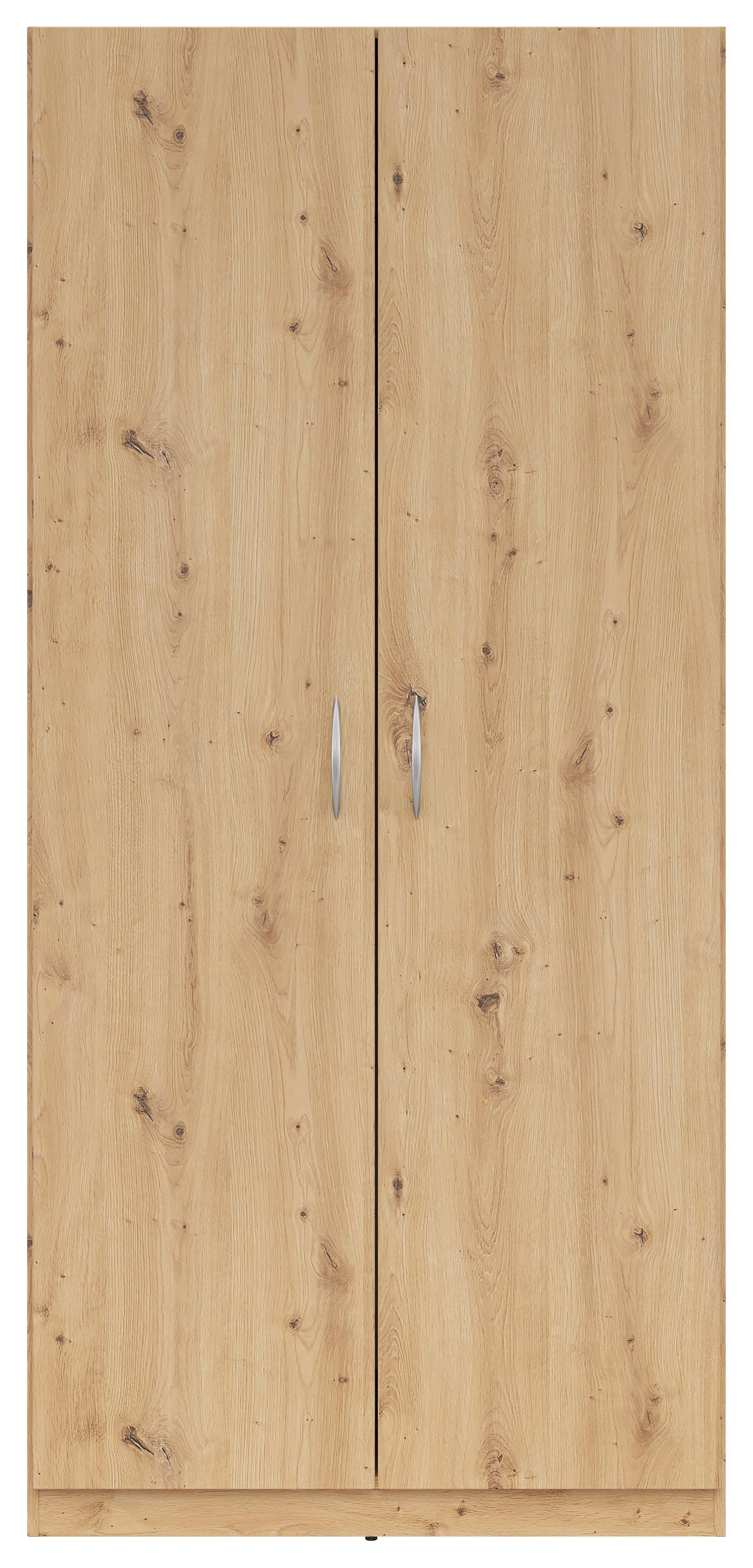 Zweitüriger Kleiderschrank mit Oberflächen aus Holzdekor in Eiche Artisan
