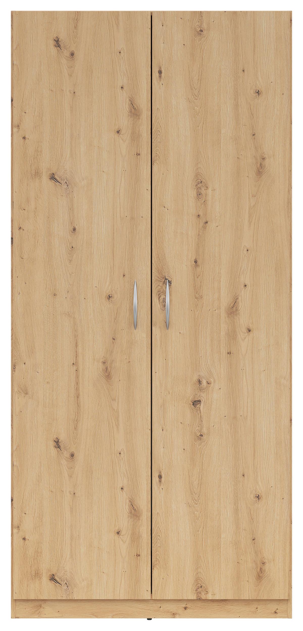 ŠATNÍKOVÁ SKRIŇA CASAO 2D - dub artisan/strieborná, Konventionell, kompozitné drevo/plast (91/197/54cm)