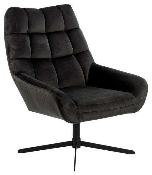 Polstersessel mit Armlehnen Paris Stoffbezug Grau - Schwarz/Grau, KONVENTIONELL, Textil/Metall (73/88/82cm) - Livetastic