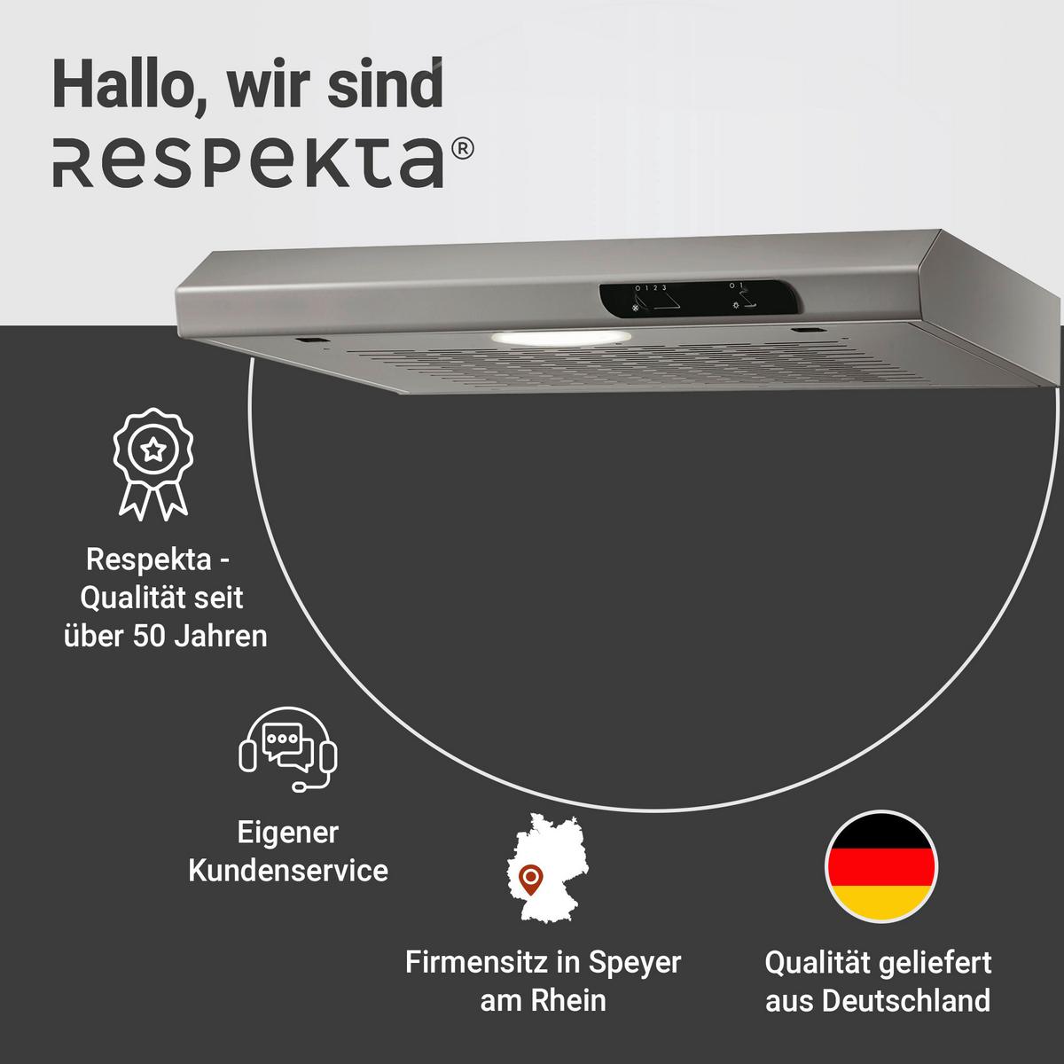 Dunstabzugshaube Suna Edelstahlfarben B: 60 cm, Led - Edelstahlfarben, Trend, Metall (60/7,6/47cm) - Respekta
