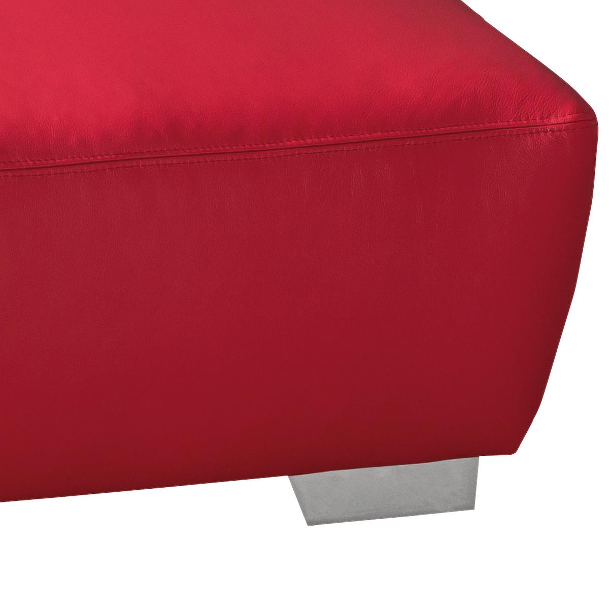 2-sitzer-sofa Mit Schlaffunkt. Und Bettkasten Nikita Rot Leder - Chromfarben/Rot, KONVENTIONELL, Leder (195/85/90cm) - Livetastic
