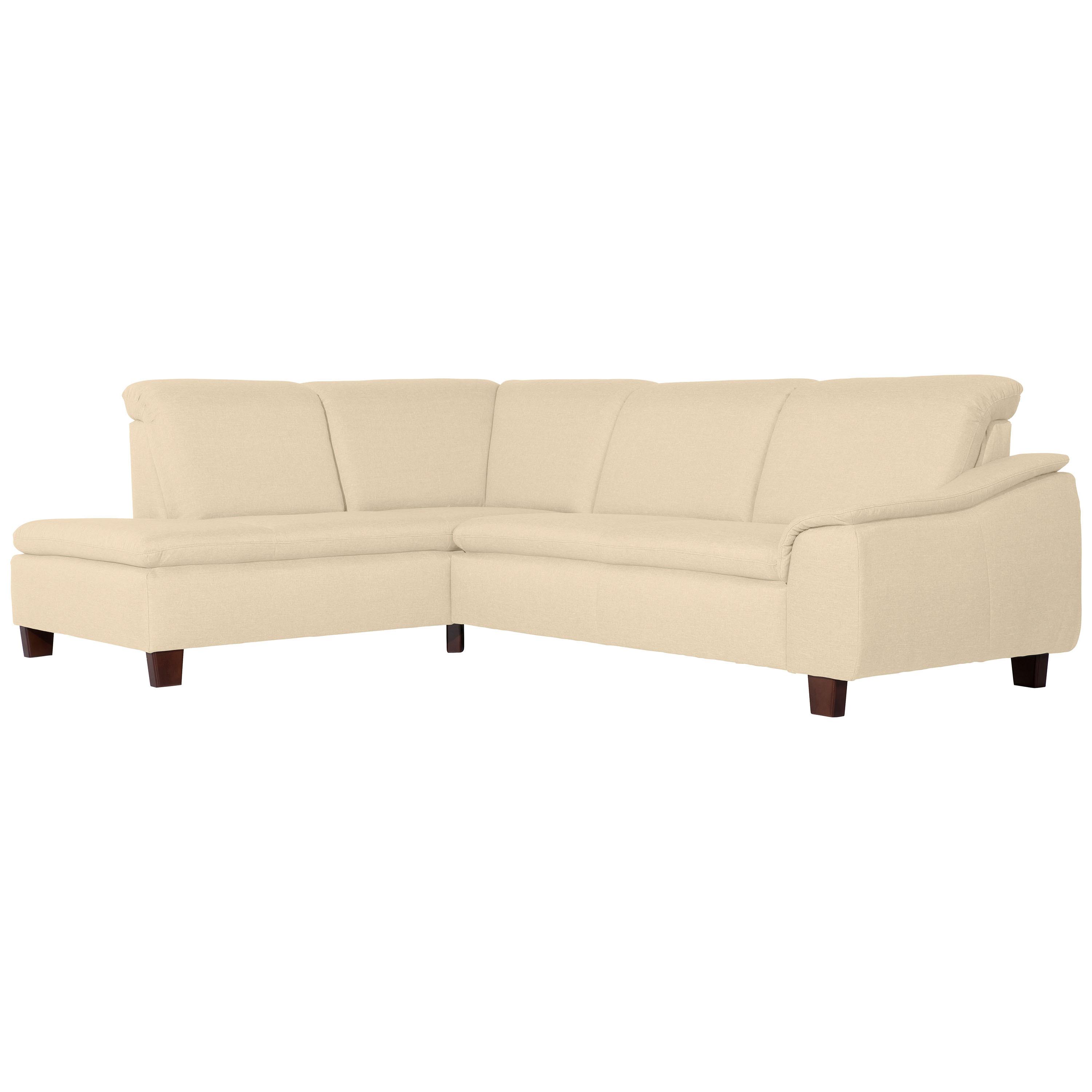 Ecksofa Aaron Beige Flachgewebe - Beige/Nussbaumfarben, Design, Textil (247/82/187cm) - Max Winzer