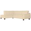 Ecksofa Aaron Beige Flachgewebe - Beige/Nussbaumfarben, Design, Textil (247/82/187cm) - Max Winzer