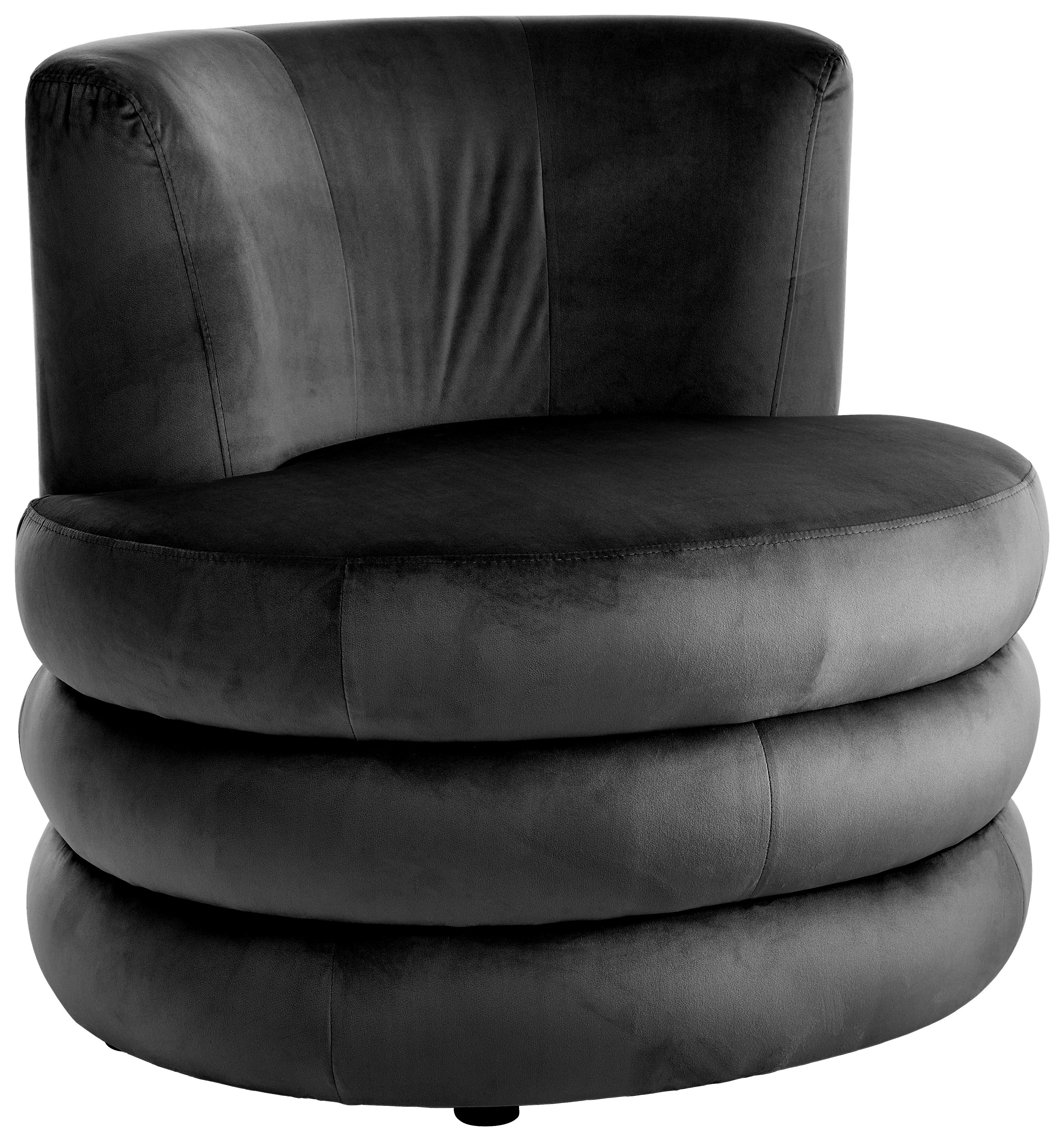 Designsessel Magari - Edelstahlfarben/Schwarz, Trend, Textil (90/82/85cm) - Livetastic
