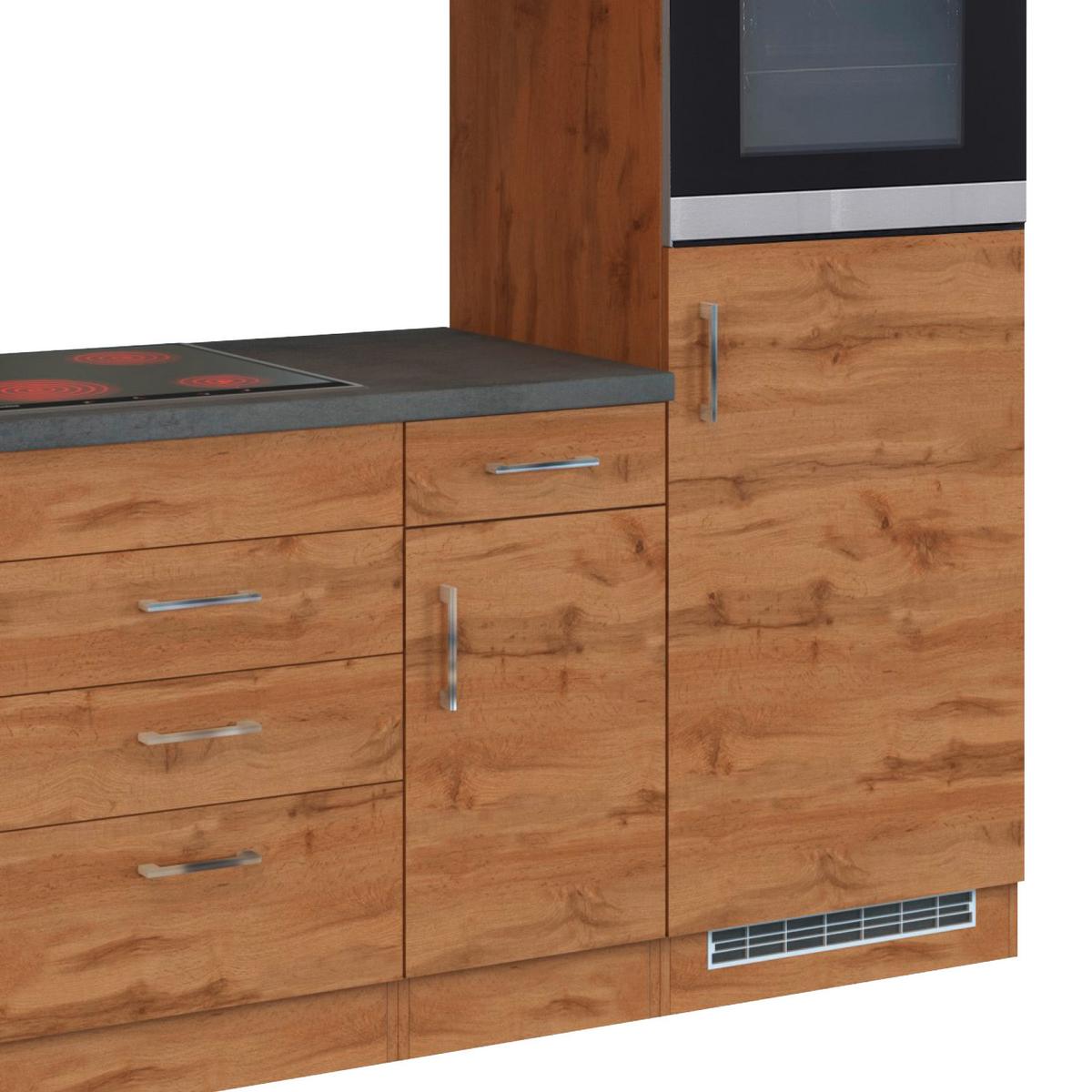Küchenzeile Sorrento ohne Geräte ca. 270 cm Eichefarben - Eichefarben/Anthrazit, MODERN, Holzwerkstoff (210/200/60cm) - Held