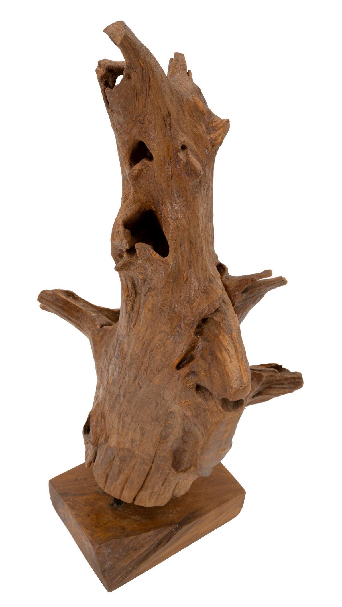 Skulptur Akar Teak, Braun B: 23 cm - Braun, Basics, Holz (23/64/27cm)