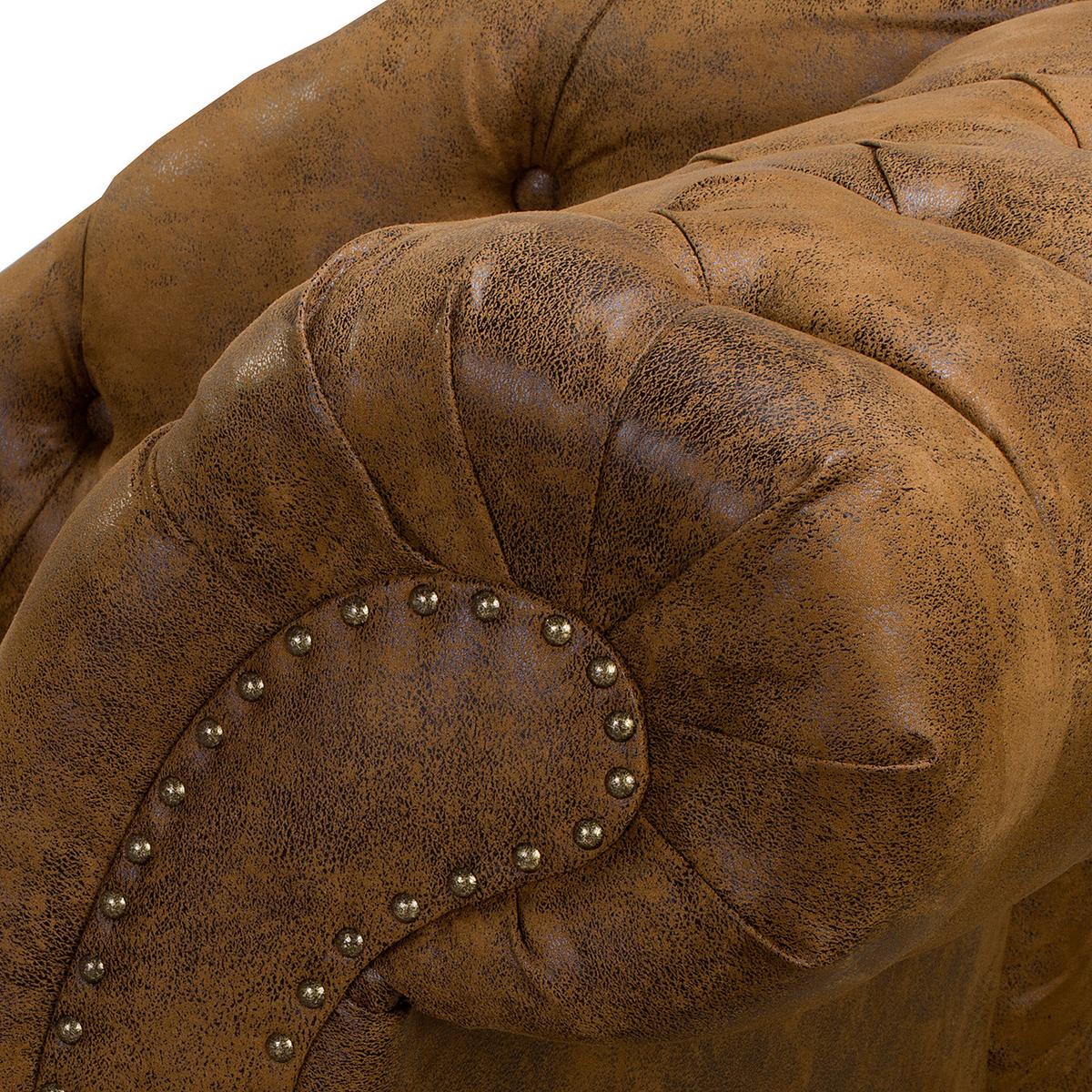 Récamiere Pako Cognac B: 185cm - Cognac/Braun, Design, Textil (185/93/75cm) - Livetastic