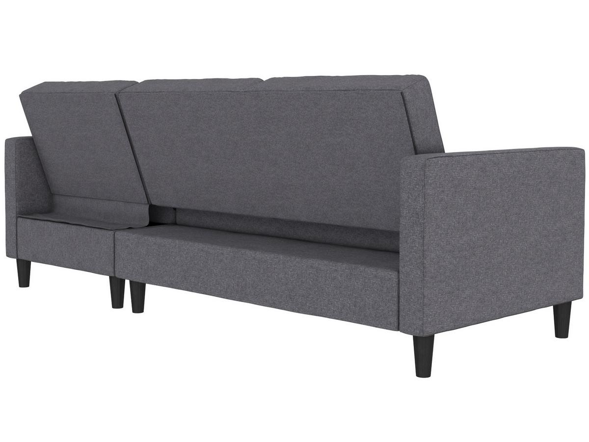 Ecksofa Palermo Grau, mit Stauraum - Schwarz/Grau, Basics, Textil (213/154cm) - Livetastic