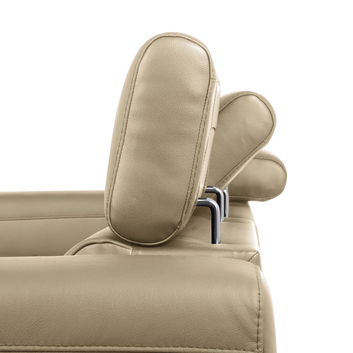 Ecksofa Torino Teilleder Hellgrau 247x173 - Hellgrau/Schwarz, Design, Leder/Textil (247/173cm) - Livetastic