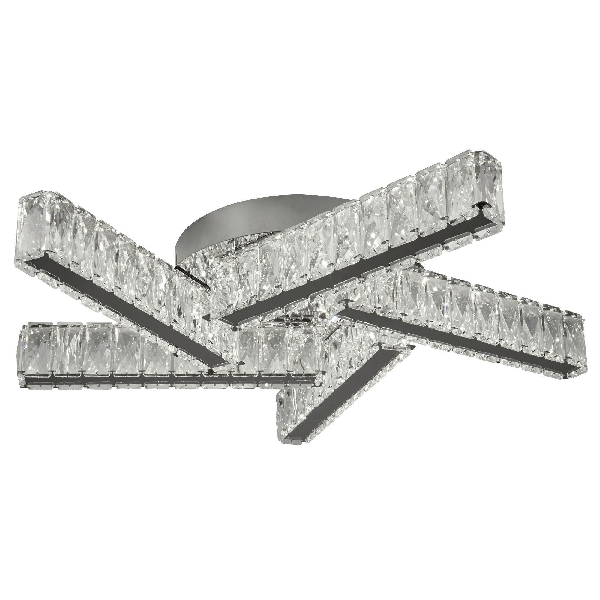 LED-Deckenleuchte Clover 8125-5cc - Klar/Chromfarben, Design, Glas/Metall (51/9/51cm)