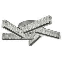 Led-deckenleuchte Clover 8125-5cc - Klar/Chromfarben, Design, Glas/Metall (51/9/51cm)