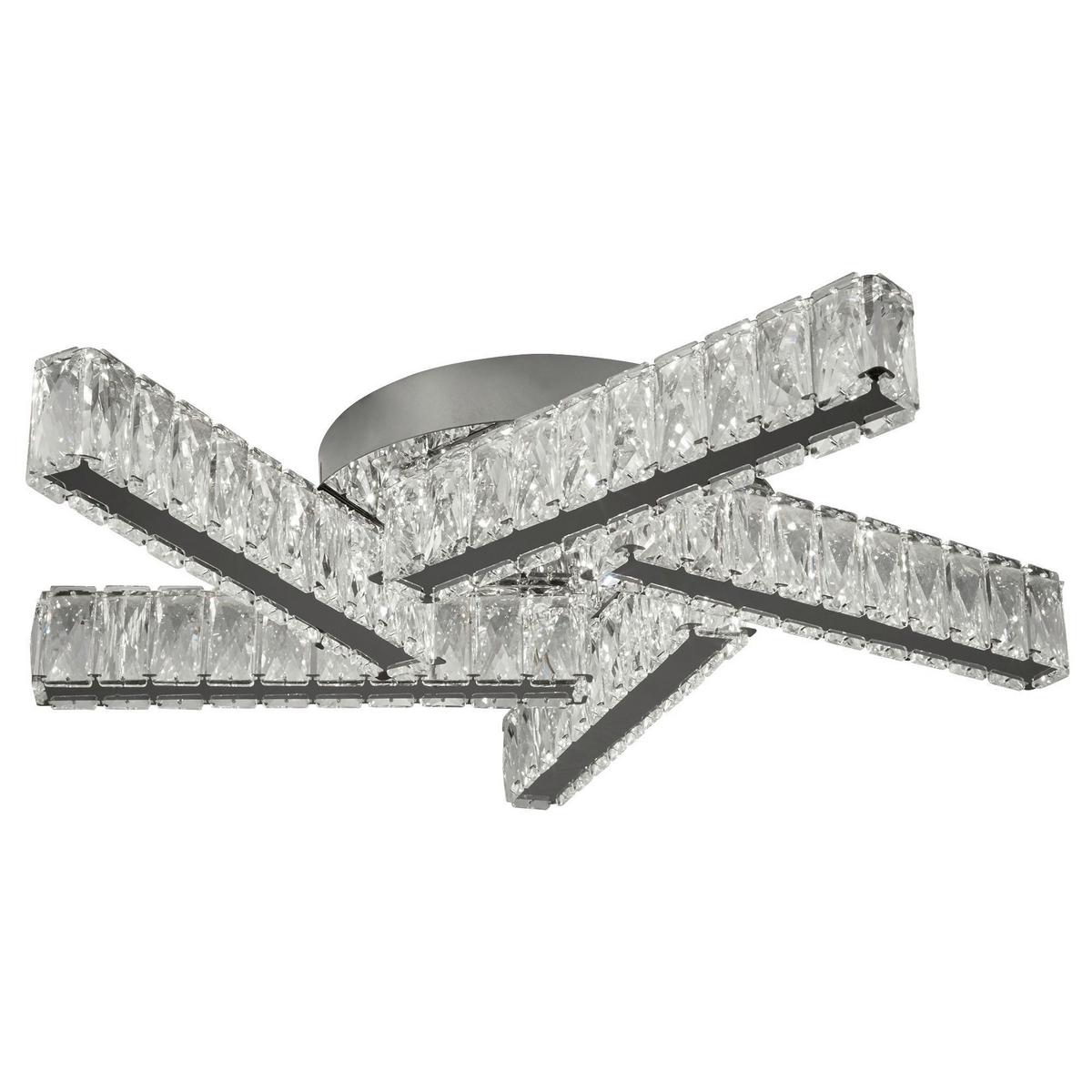 Led-deckenleuchte Clover 8125-5cc - Klar/Chromfarben, Design, Glas/Metall (51/9/51cm)