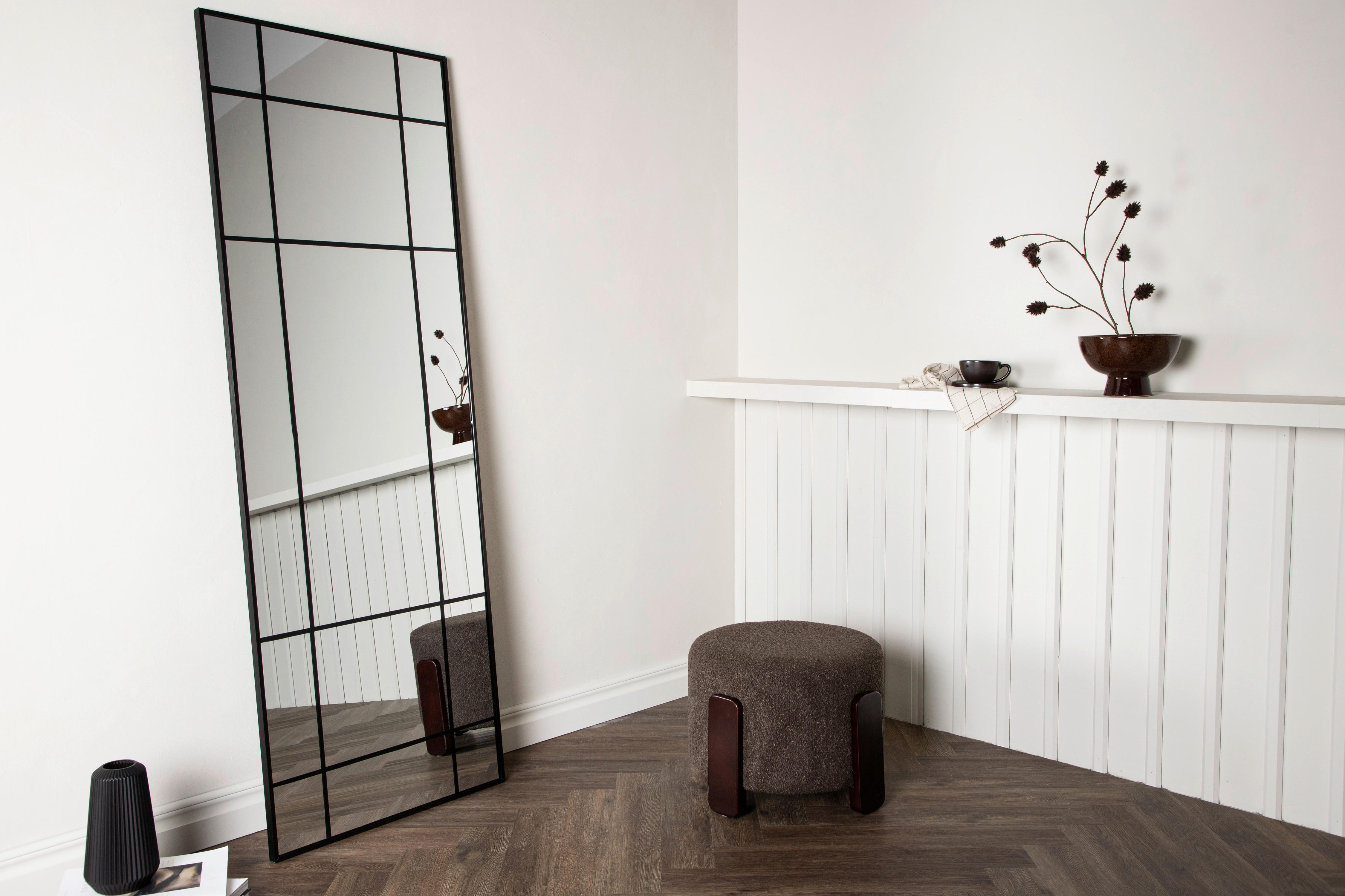 Wandspiegel Lake Schwarz B: 90 cm - Schwarz, MODERN, Glas/Metall (90/180/3cm) - P & B