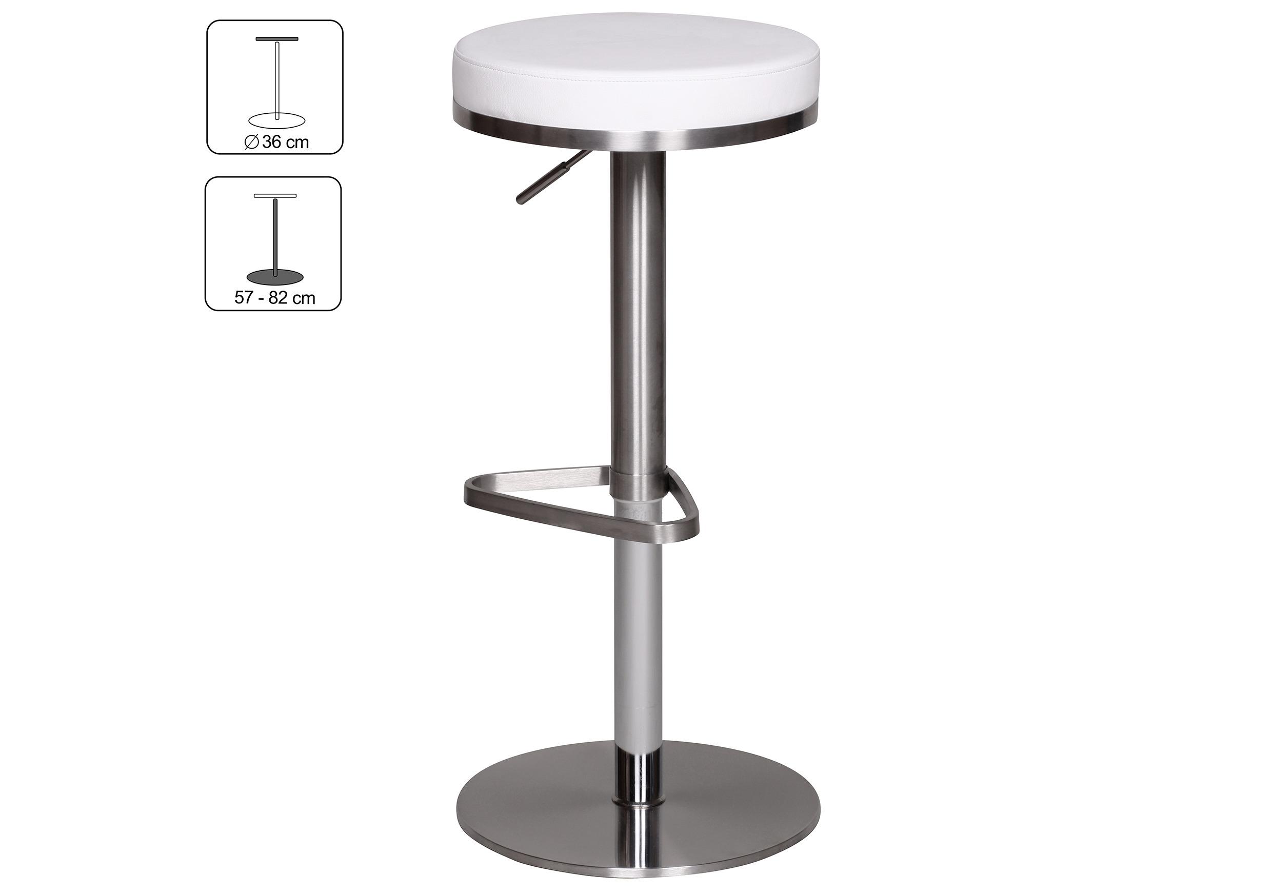 Barová stolička Barhocker biela - biela/strieborná, Modern, kov/textil (38/57/38cm) - MID.YOU