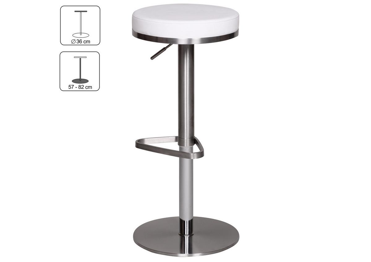 Barová židle Barhocker bílá - bílá/barvy stříbra, Moderní, kov/textil (38/57/38cm) - MID.YOU