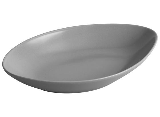 Servírovací Tanier Nele - sivá, Moderný, keramika (25,3/16/3,8cm) - Premium Living Servírovací Tanier Nele - sivá, Moderný, keramika (25,3/16/3,8cm) - Premium Living