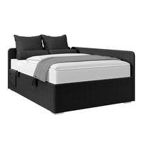 Polsterbett Remi - Chromfarben/Silberfarben, MODERN, Holz/Textil (140/200cm)