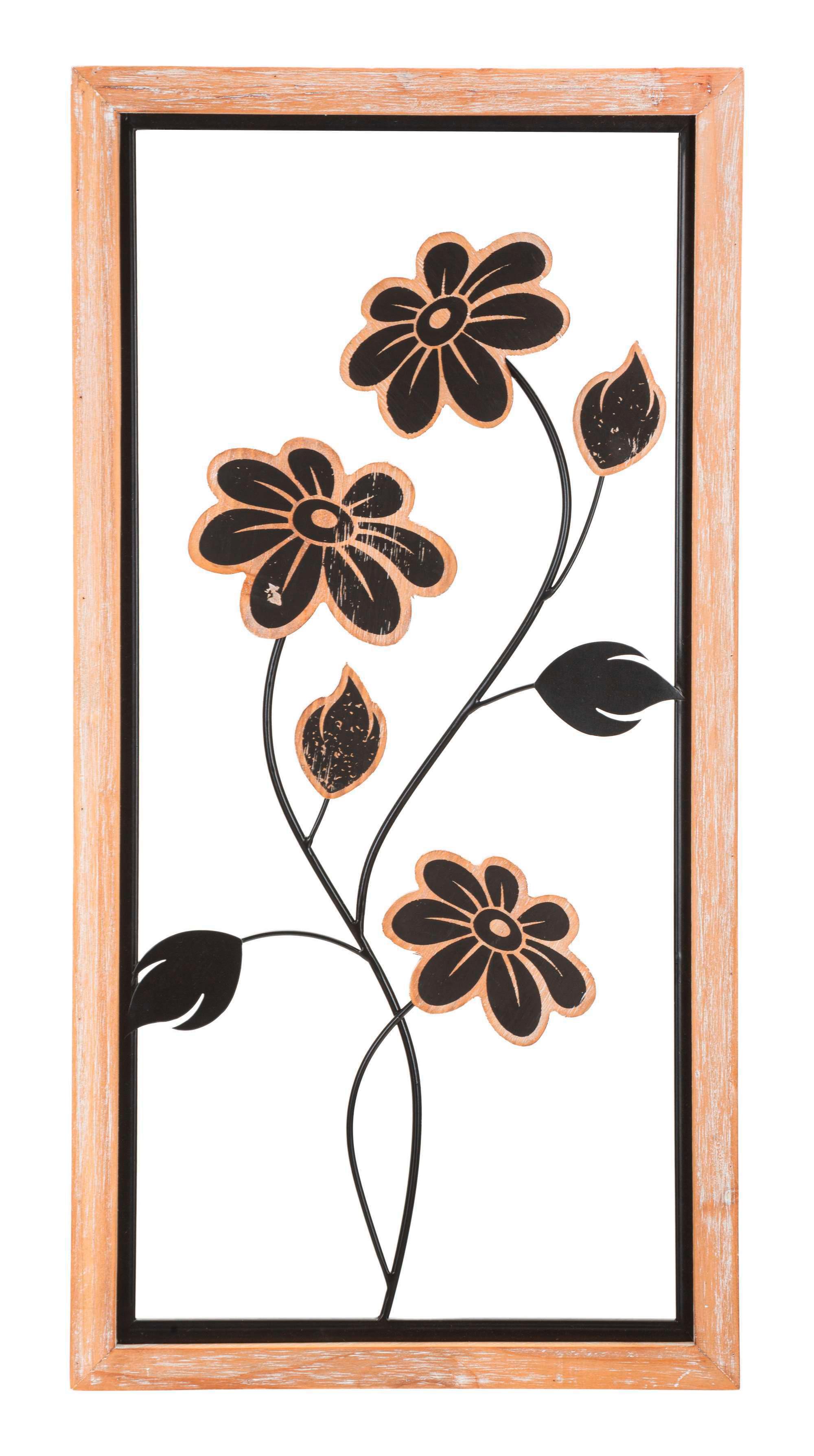 Wanddeko Girish Schwarz Braun B: 60 Cm - Schwarz/Braun, Basics, Holzwerkstoff/Metall (60/30/2.5cm)