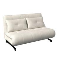 Rozkladacia pohovka LUNA, biele buklé, max.240 kg - čierna/biela, Modern, kov/textil (143/84/81cm) - Bessagi Home