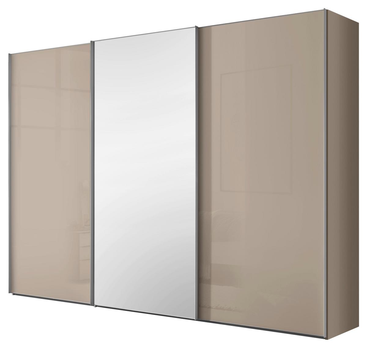 Schwebetürenschrank Lumos Sandglas Mit Spiegel, B: 249cm - Sandfarben, Trend, Glas/Holzwerkstoff (249/222/68cm) - Luca Bessoni