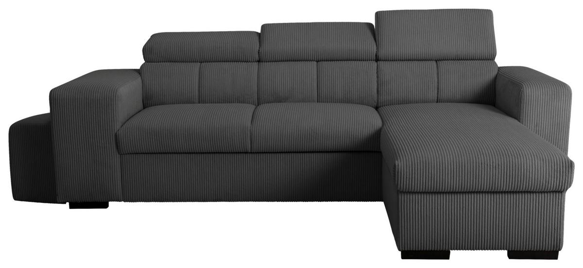 Schlafsofa Sirius M anthrazit, 251x165cm - Anthrazit, KONVENTIONELL, Holz/Holzwerkstoff (251/165cm)