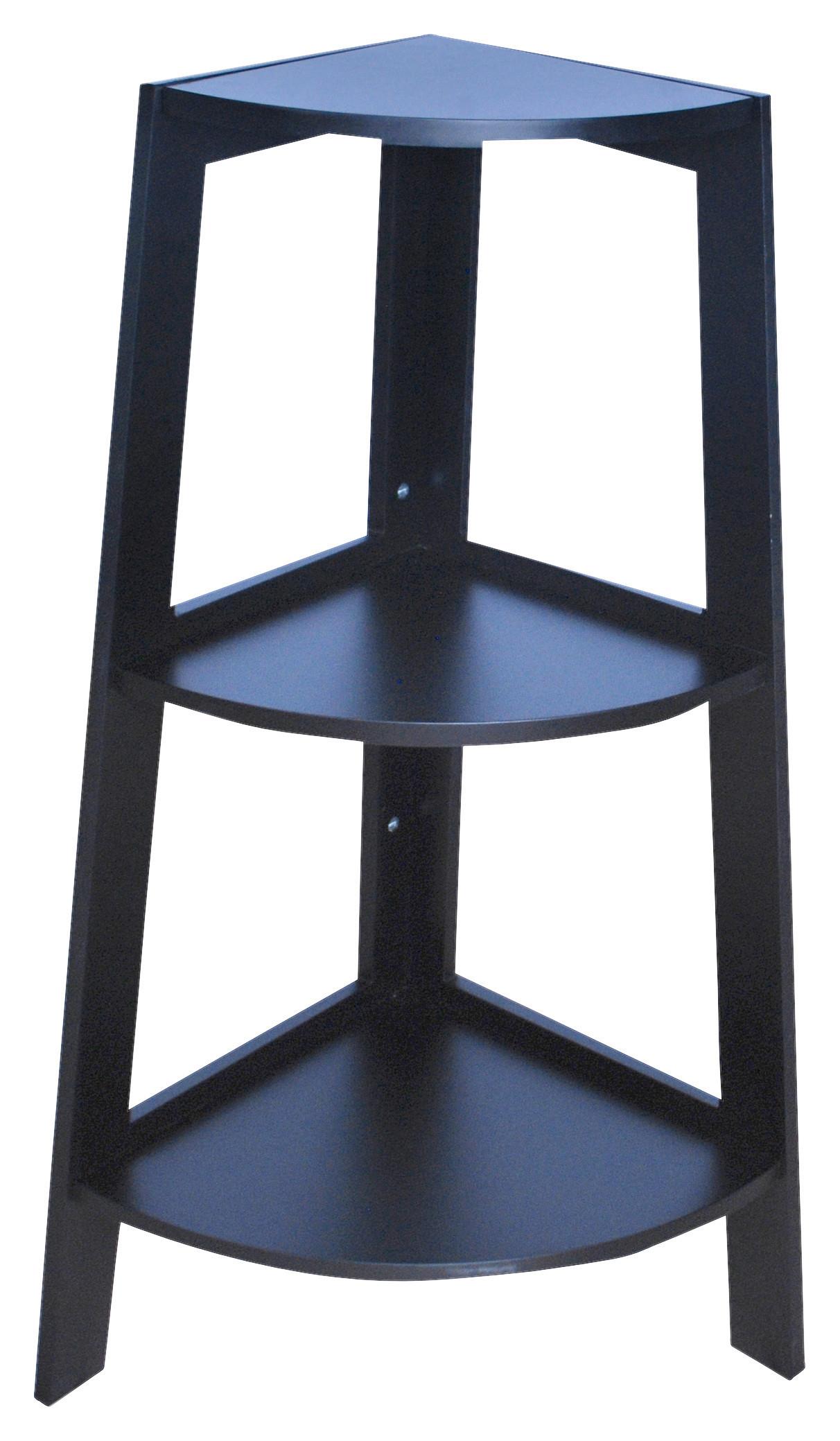Rohový regál čierna - čierna, Modern, kompozitné drevo (37/80/37cm)