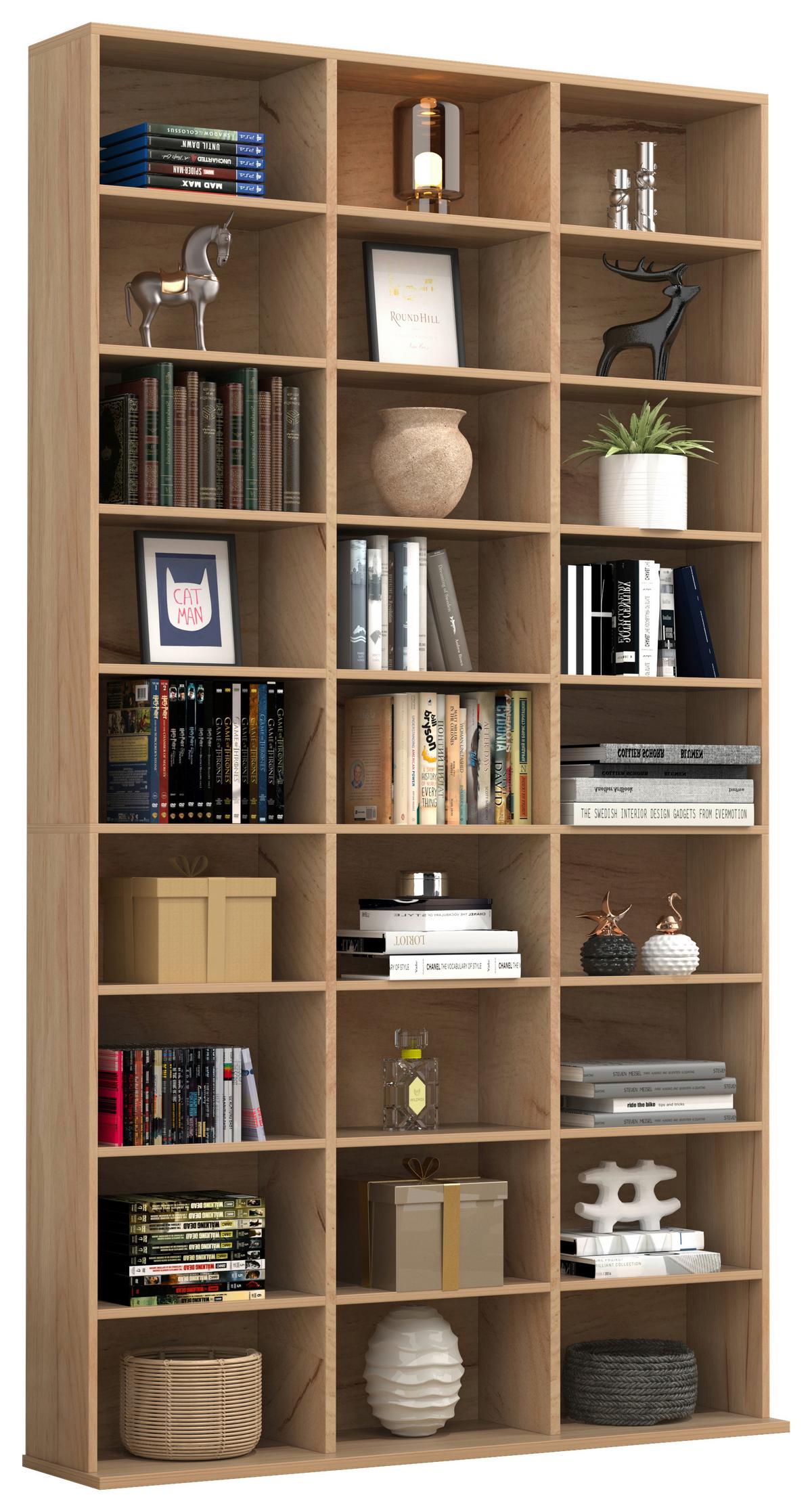 Regal Megosa Honigeiche Dekor - Honigeiche, Design, Holzwerkstoff (102/181/23cm) - MID.YOU