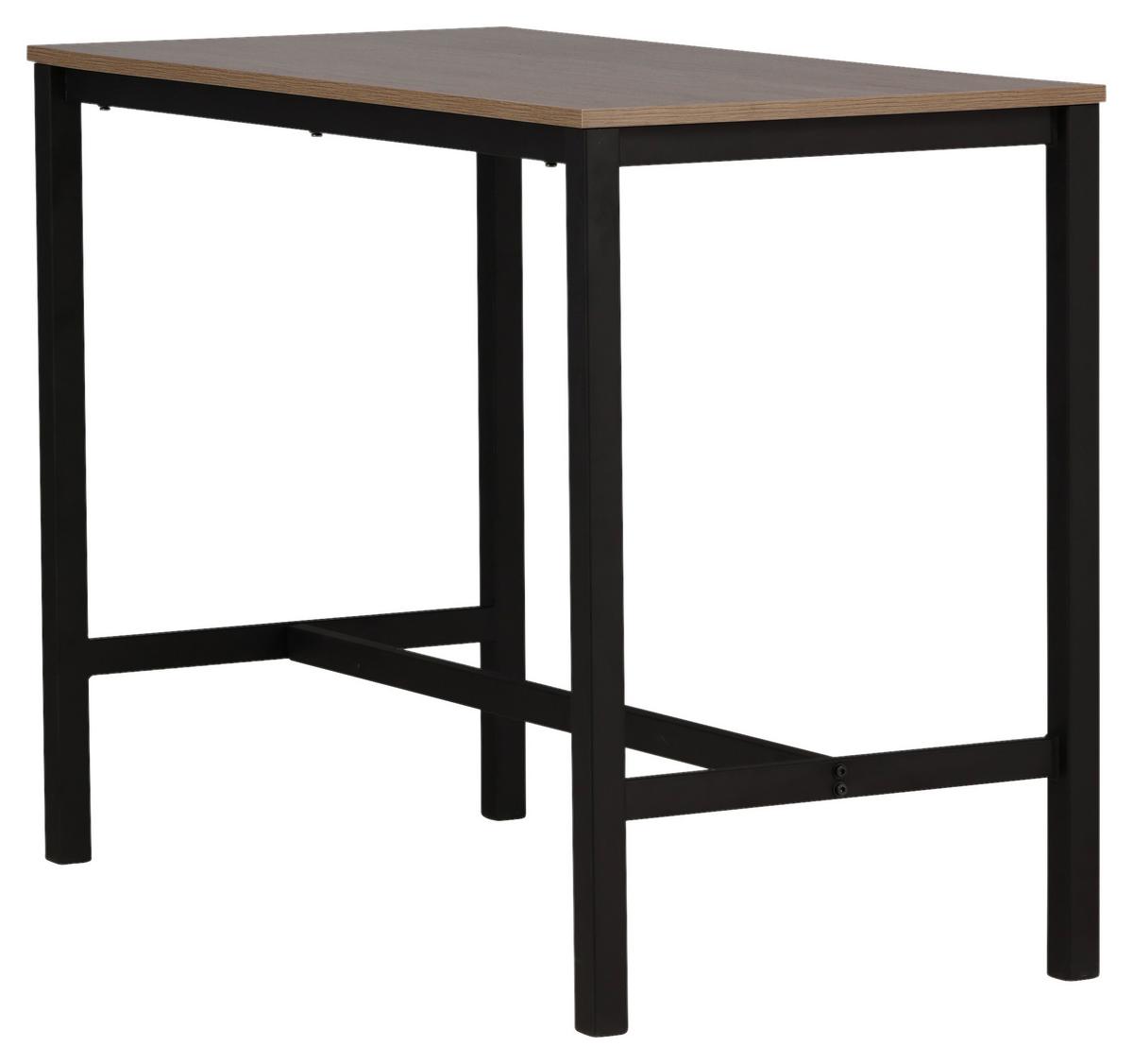 Bartisch Camden - Walnussfarben/Schwarz, Design, Holzwerkstoff/Metall (120/60/90cm) - Livetastic