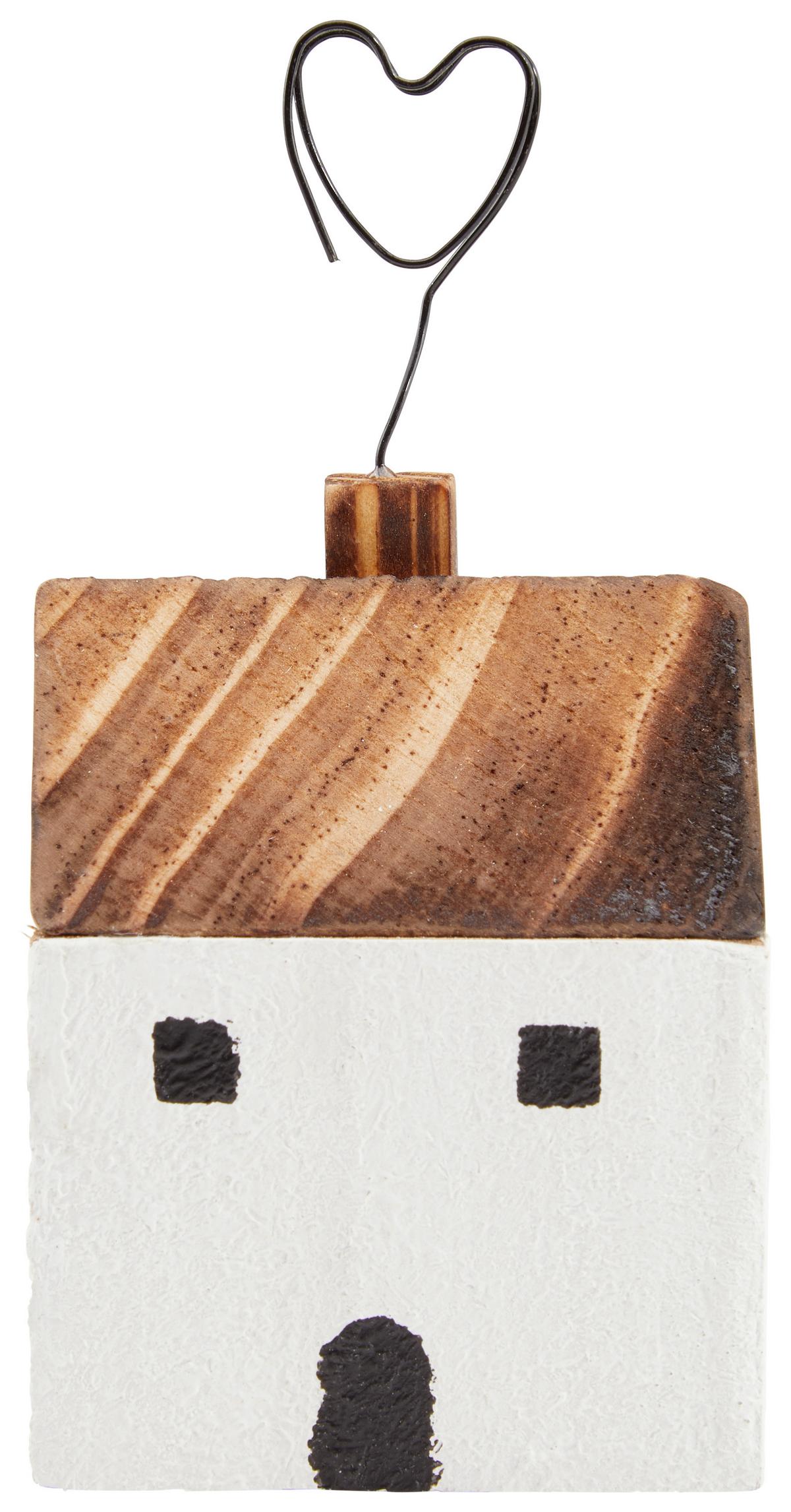 Fotohalter L/b/h: Ca. 5/6/11cm, Gotan - Weiß/Braun, MODERN, Holz/Metall (5/6/11cm)