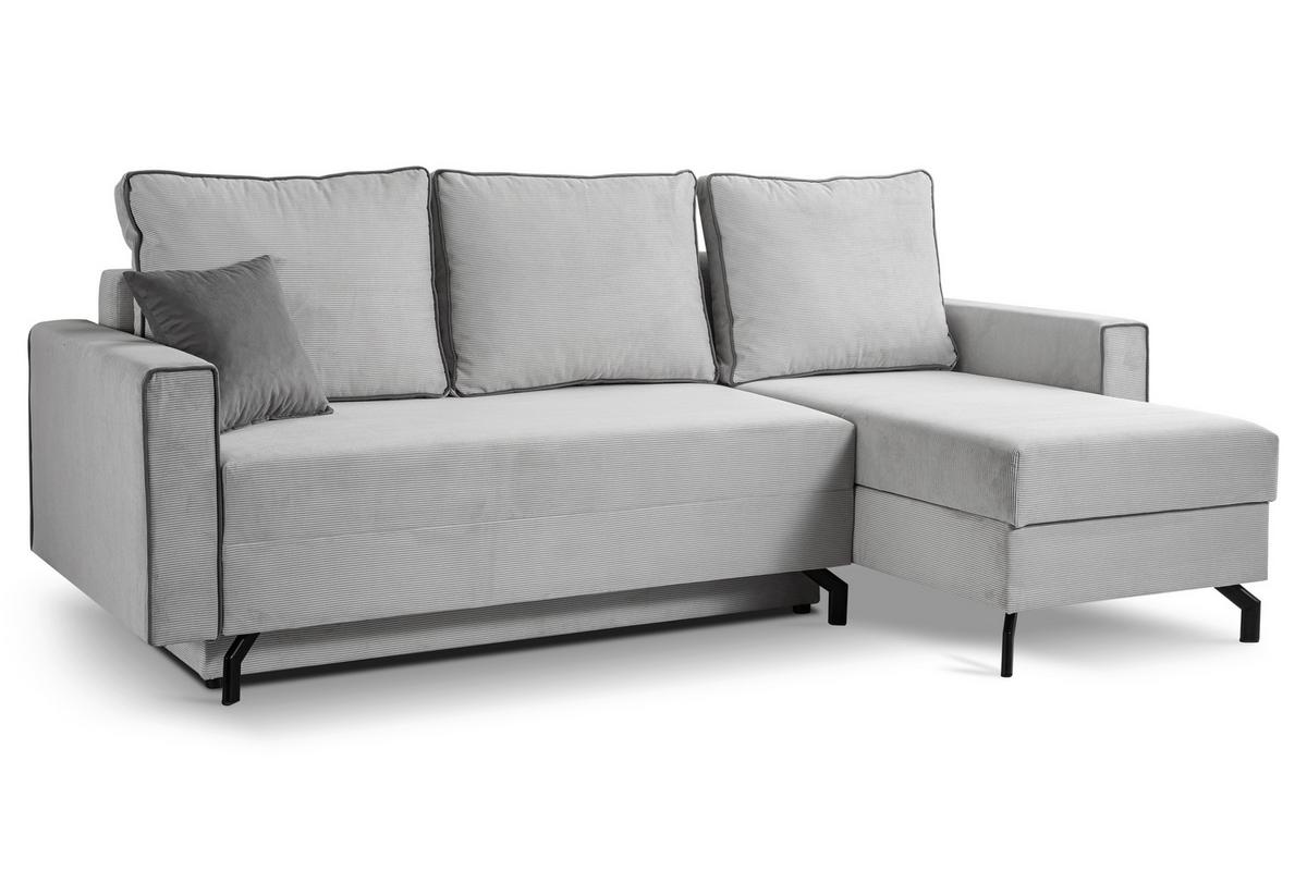 Ecksofa Marti Hellgrau S: 230x148cm - Hellgrau/Schwarz, Basics, Holz/Textil (230/148cm) - MID.YOU