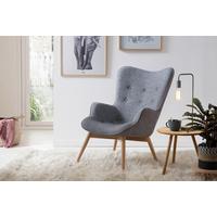 Sessel Grau B: 80 Cm - Eichefarben/Grau, MODERN, Textil (80/92/99cm) - Livetastic