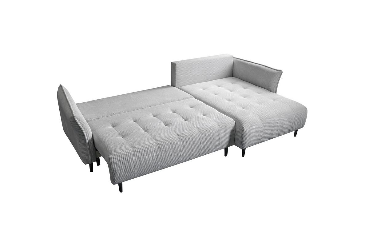 Ecksofa Monte Carlo Hellgrau S: 160x290 Cm - Schwarz/Grau, Trend, Holz/Holzwerkstoff (160/290cm)