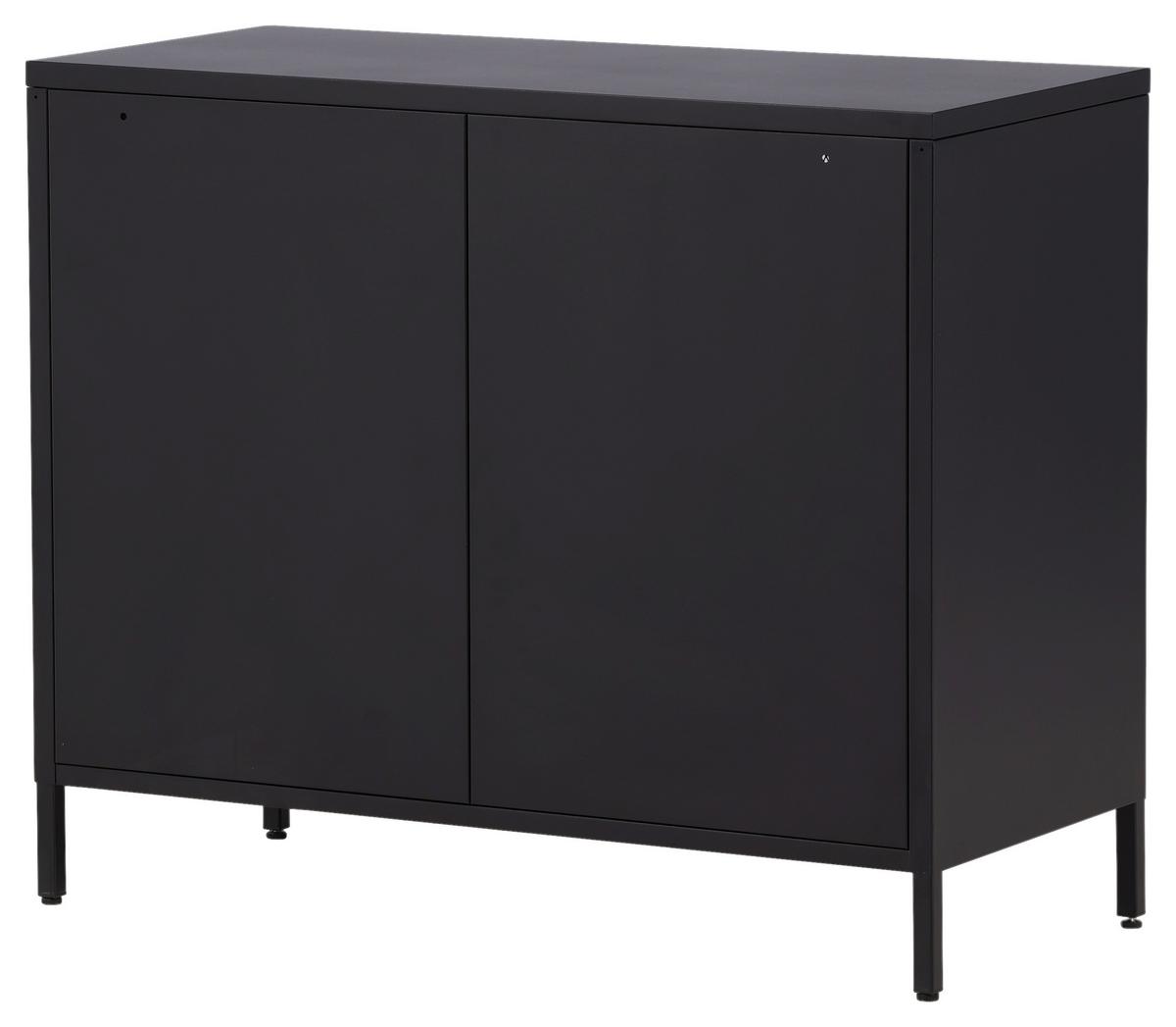 Sideboard Nett - Schwarz, Design, Metall (90/75/40cm) - Livetastic