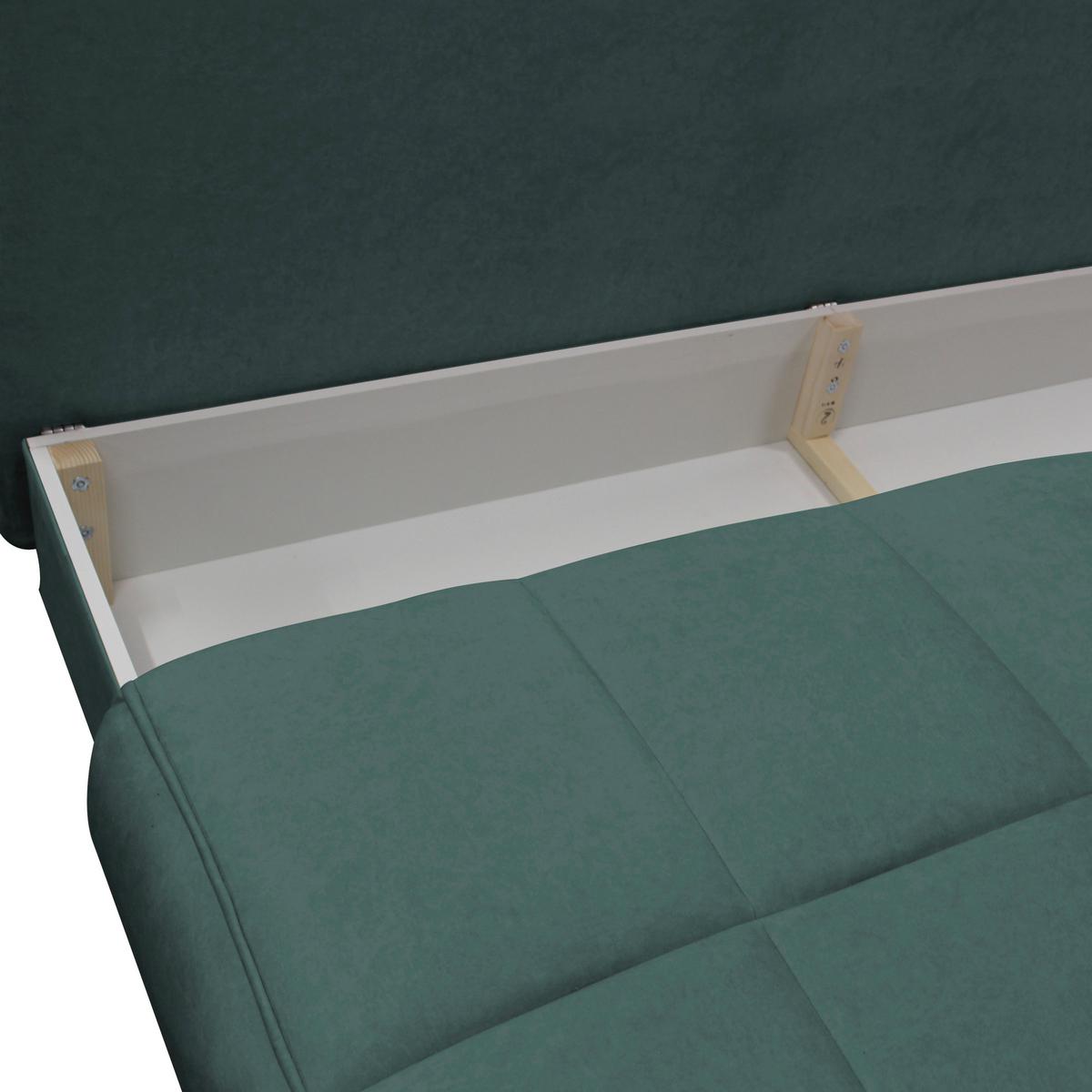 Schlafsofa Zoom Blau B: 200 cm - Blau/Goldfarben, Design, Textil (200/90/97cm) - MID.YOU