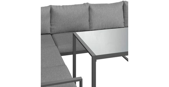 Loungegarnitur Leon - Grau, MODERN, Glas/Metall (176,5/239cm) - Beldano