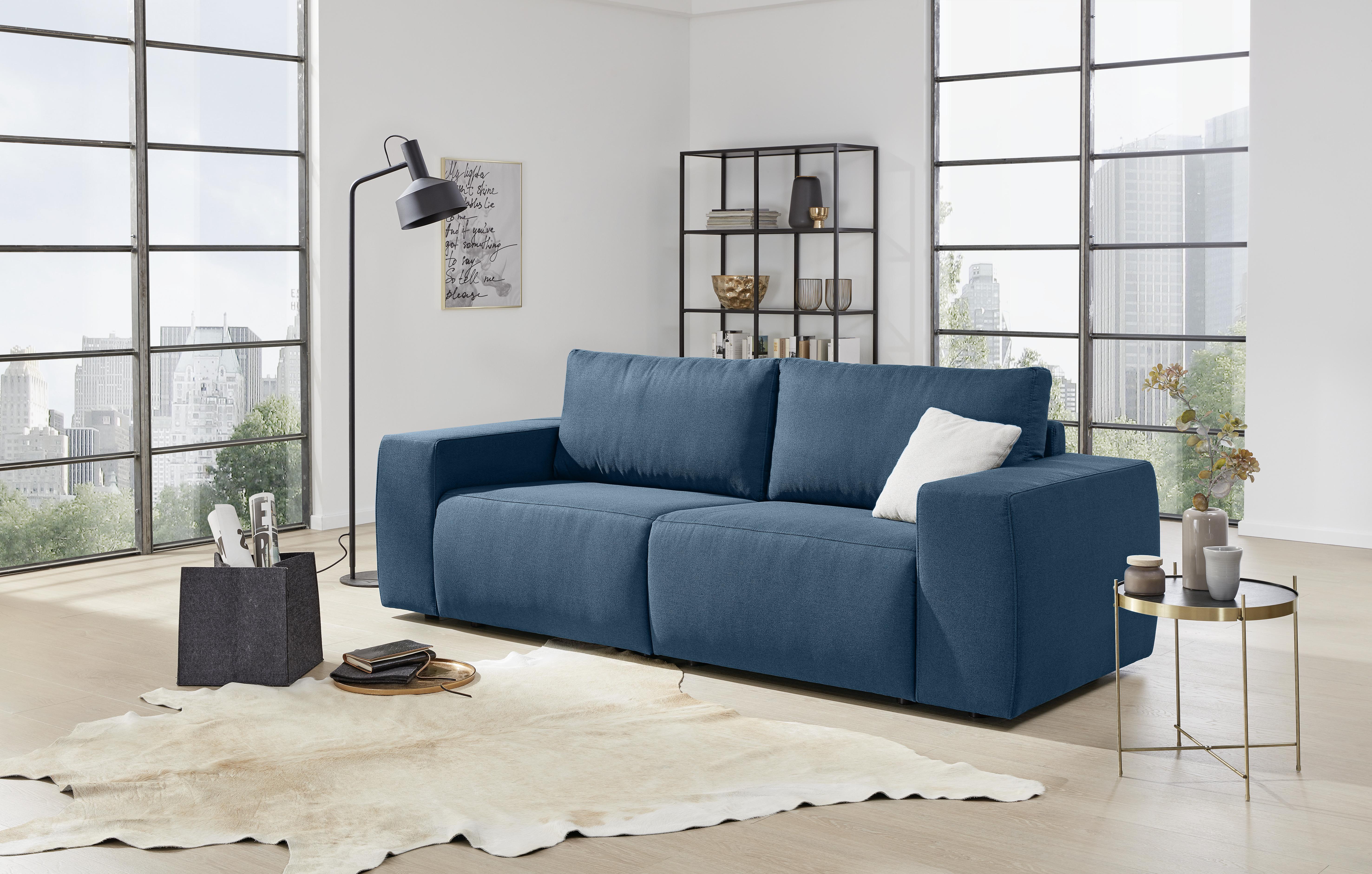 2-sitzer-sofa Looks Ii Dunkelblau - Schwarz/Dunkelblau, Design, Textil (242/87/89cm) - LOOKS by W.Joop