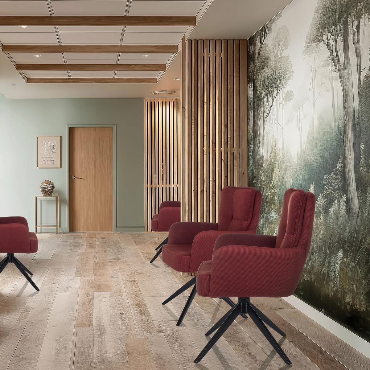 Armlehnstuhl Tarugo Rot B: 58 Cm - Rot/Schwarz, MODERN, Textil/Metall (58/94/60cm) - MID.YOU