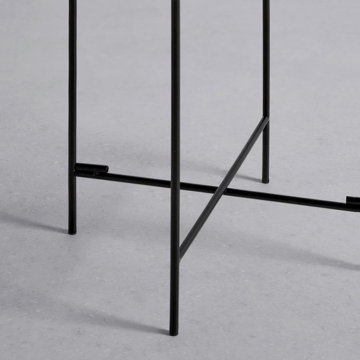PRÍRUČNÝ STOLÍK CUBA*CENOVÝ TRHÁK* - čierna/farba akácie, Modern, kov/drevo (40/49cm) - Based