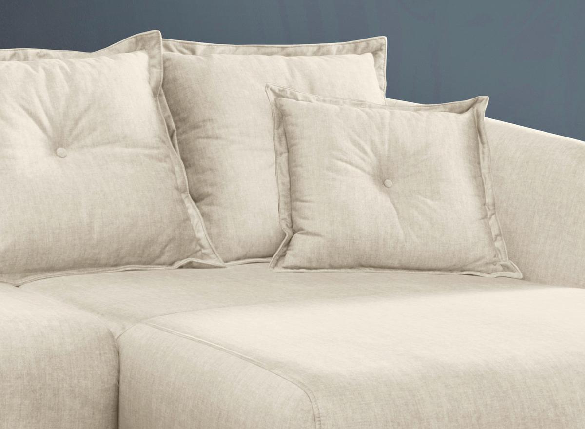 Ecksofa Baggio Beige, Schwarz, S: 277x162 Cm - Beige/Schwarz, MODERN, Textil (277/162cm) - Livetastic
