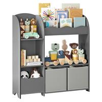 Toy Storage Shelf Grau B: 62,5 cm - Grau, MODERN, Holzwerkstoff/Textil (90/100/30cm) - MID.YOU