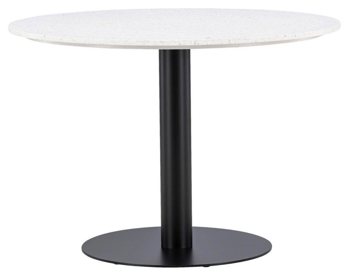 Esstisch Razzia - Schwarz/Weiß, Design, Stein/Metall (106/106/75cm) - Livetastic