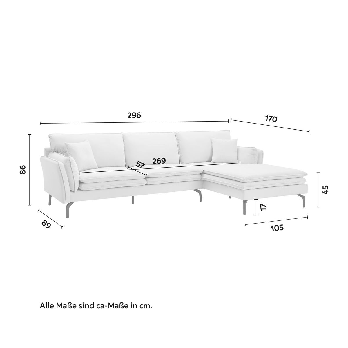 Sedací souprava LANI béžová - černá/světle šedá, Moderní, kov/dřevo (296/86/89-170cm) - Bessagi Home