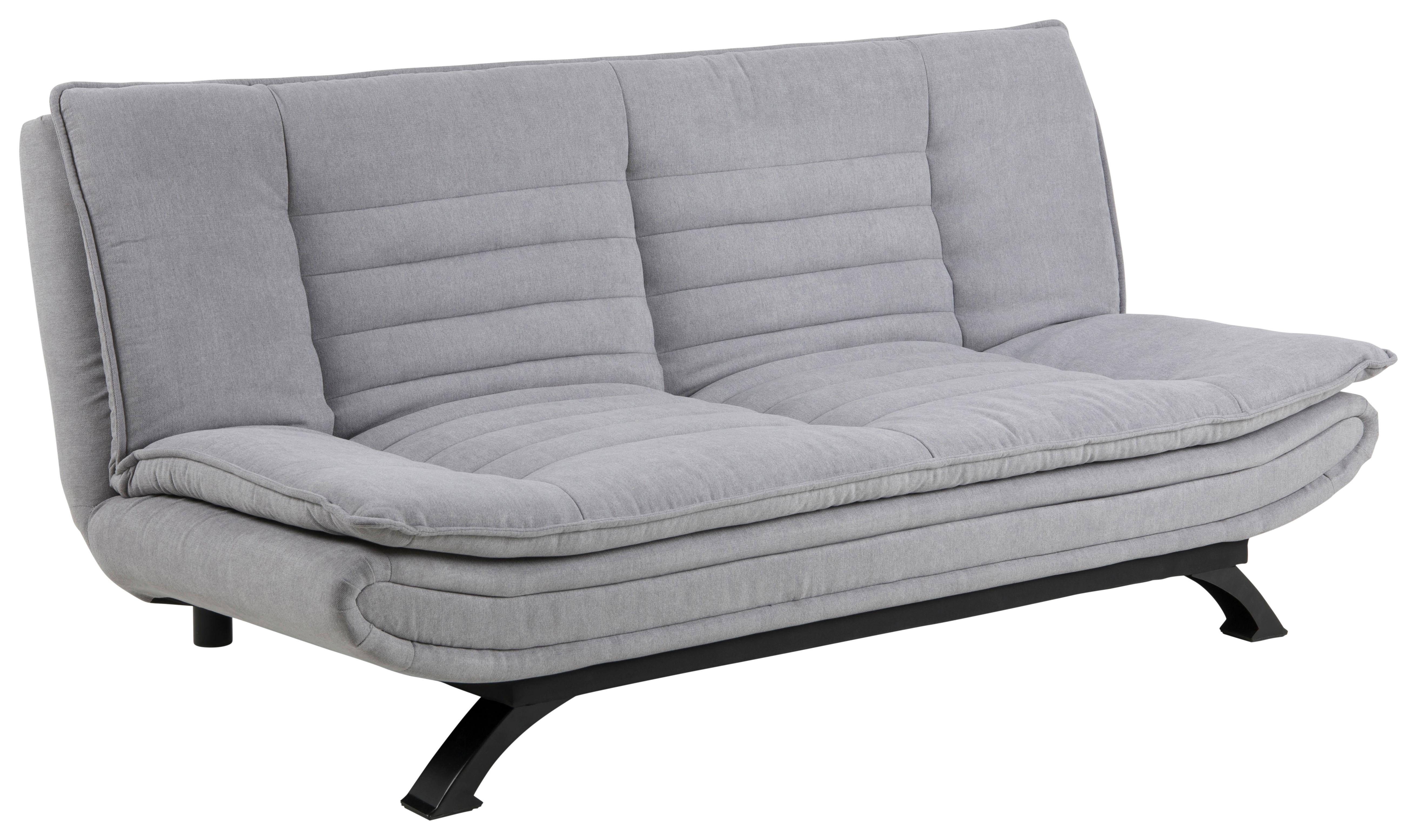 2-Sitzer-Sofa Mit Schlaffunktion Faith Hellgrau - Hellgrau/Schwarz, Design, Textil (196/91/98cm) - MID.YOU