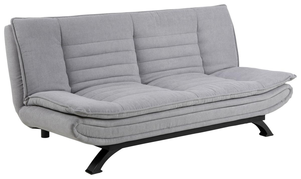 2-Sitzer-Sofa Mit Schlaffunktion Faith Hellgrau - Hellgrau/Schwarz, Design, Textil (196/91/98cm) - MID.YOU