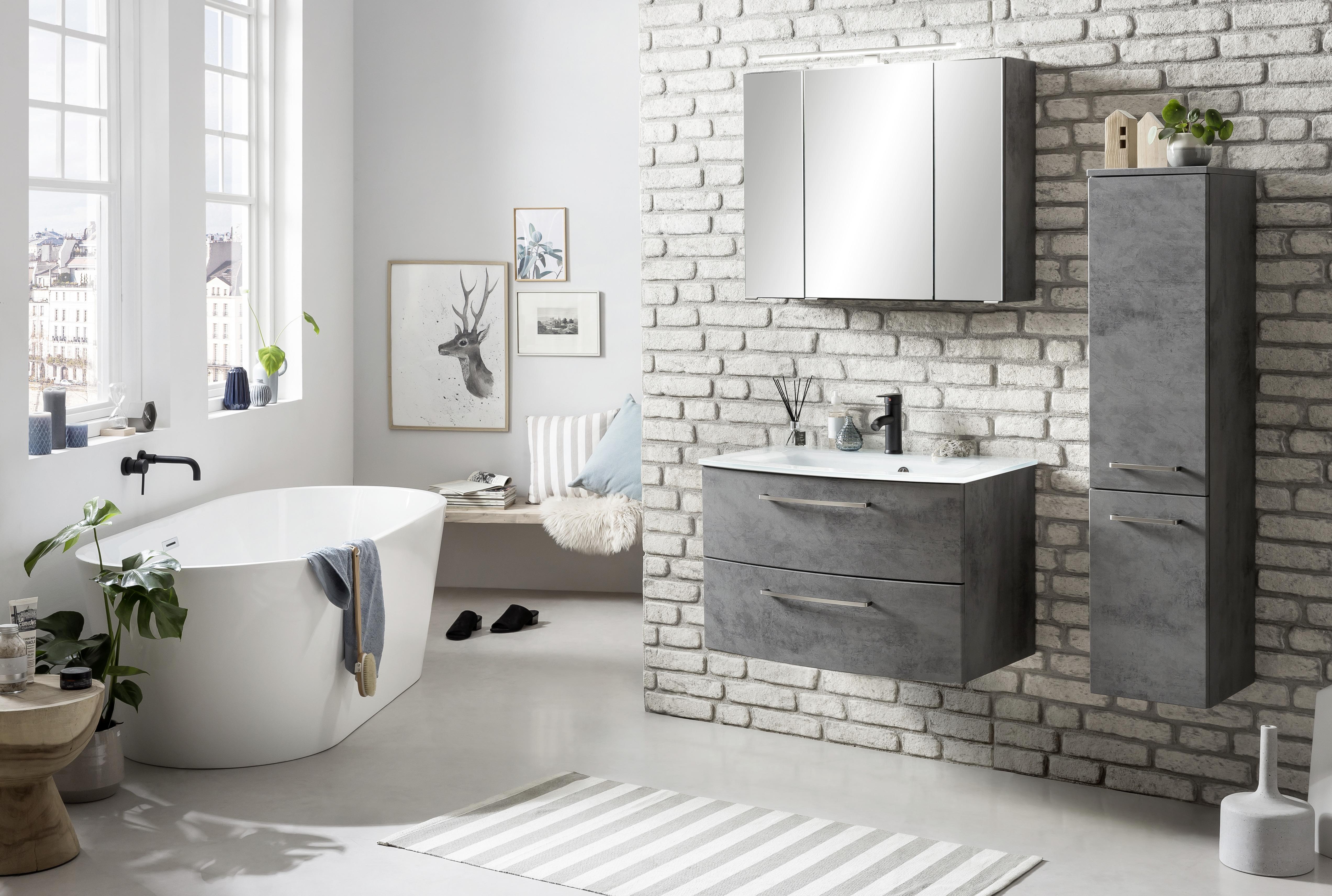 Midischrank Stockholm B: 30 cm Grau - Grau, KONVENTIONELL, Holzwerkstoff (30/130/35cm) - Held