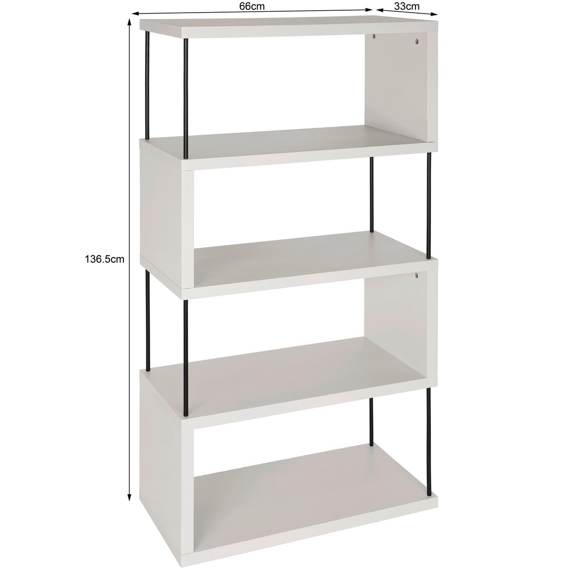 Regal Meran Schwarz/Kaschmir B: 66 cm - Kaschmir/Schwarz, Trend, Holzwerkstoff/Metall (66/136,5/35cm)