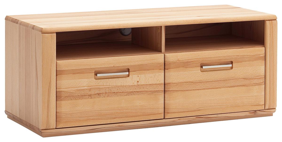 Wohnkombination teilmassiv 4--teilig. Sena Buchefarben - Buchefarben, Design, Glas/Holz (319/209/51cm) - Livetastic