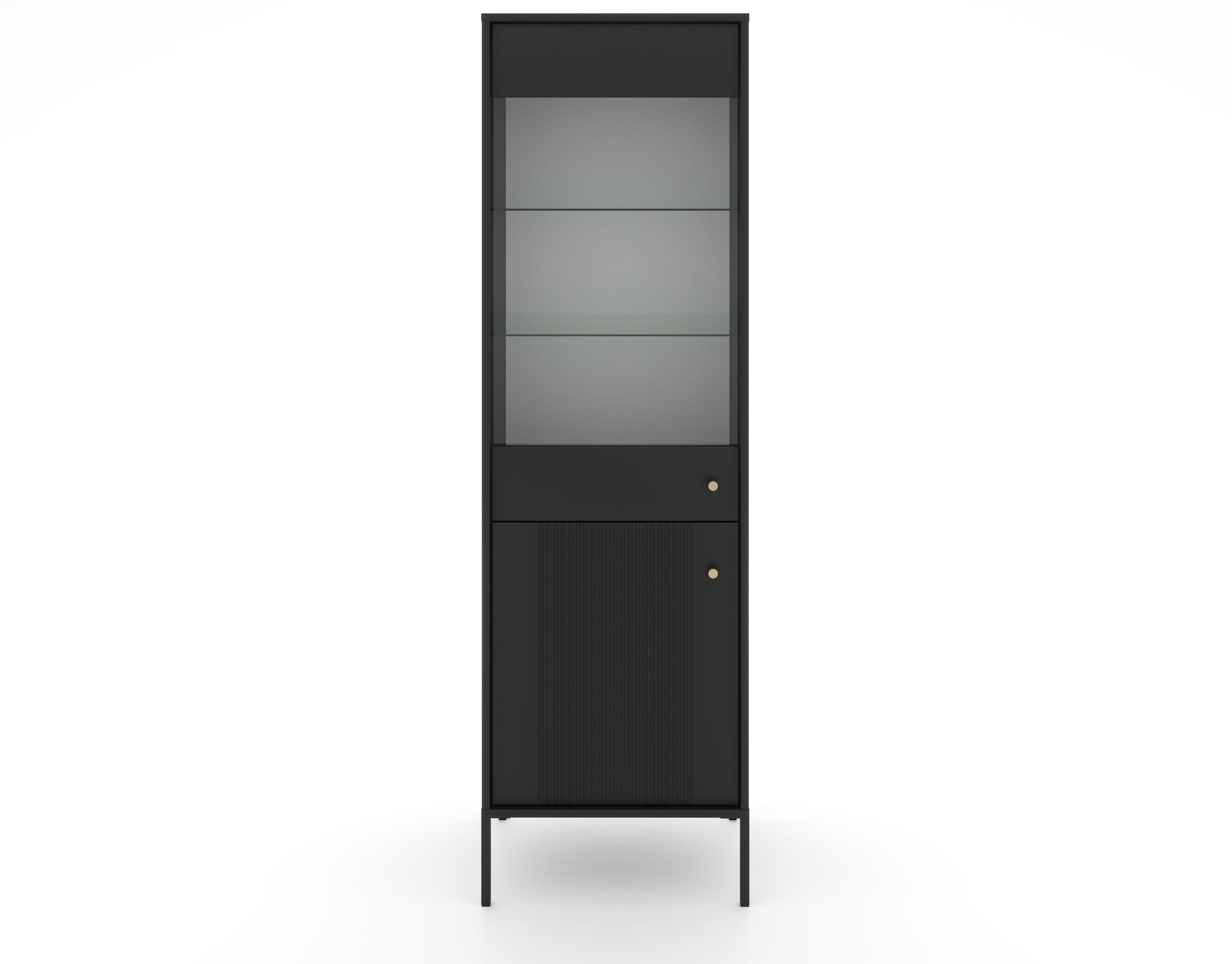 VITRÍNA ISEO BLACK/BLACK/GOLD - Design (104/37/68cm) - Based