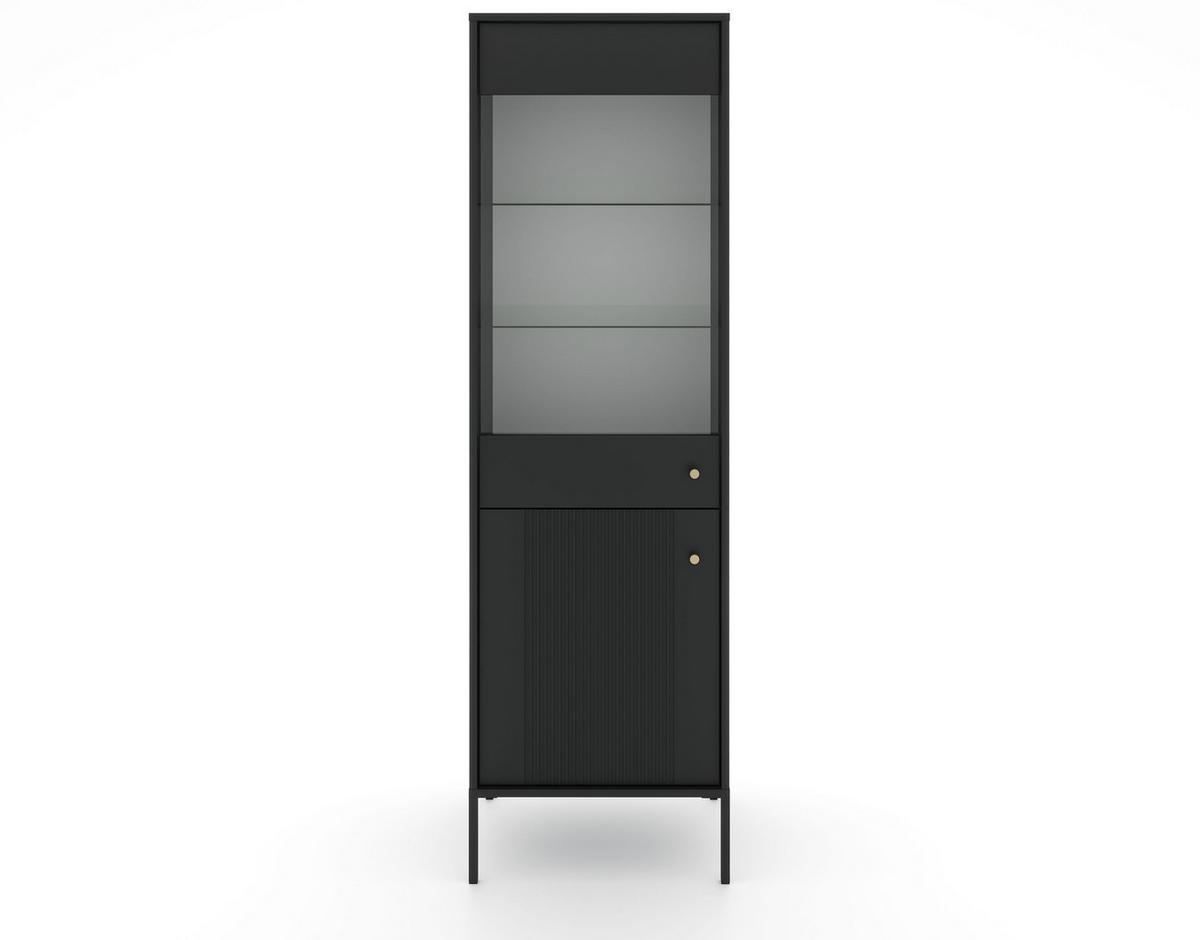 VITRÍNA ISEO BLACK/BLACK/GOLD - Design (104/37/68cm) - Based