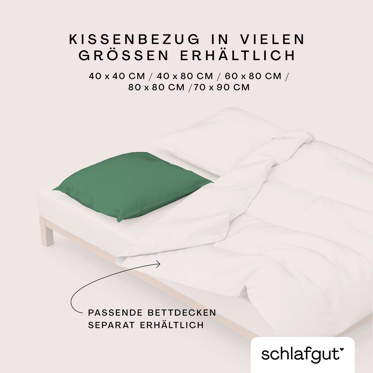 Kopfpolsterbezug Woven Satin - Grün, Basics, Textil (70/90cm) - Schlafgut